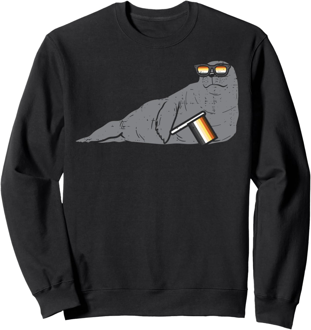 Seal Animal Cute LGBTQ Gay Bear Flag Gay Pride Men Sweatshirt