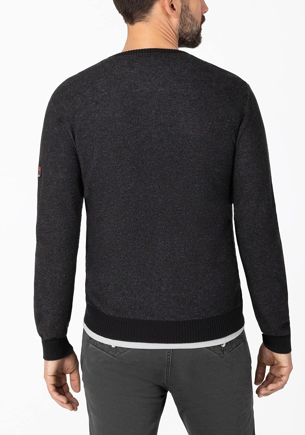 Timezone Herren Soft V Longsleeve Pullover L Caviar Black, L Caviar Black
