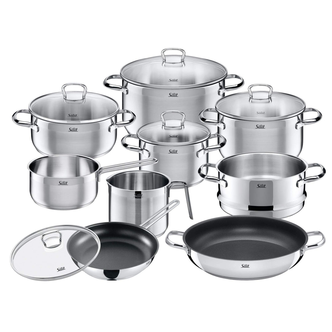 Silit Toskana Topfset induktionsgeeignet 10-teilig, Kochtopf Set mit Glasdeckel, Induktionskochtöpfe