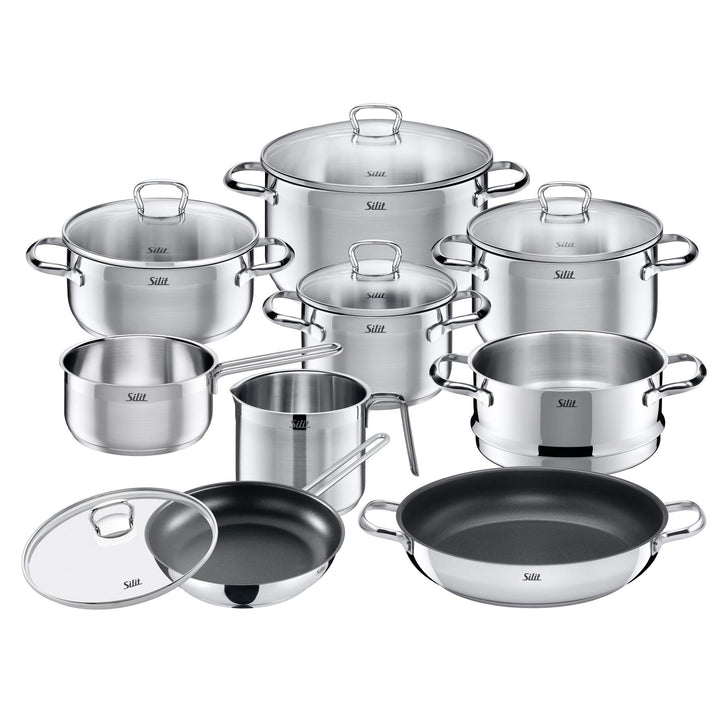 Silit Toskana Topfset induktionsgeeignet 10-teilig, Kochtopf Set mit Glasdeckel, Induktionskochtöpfe