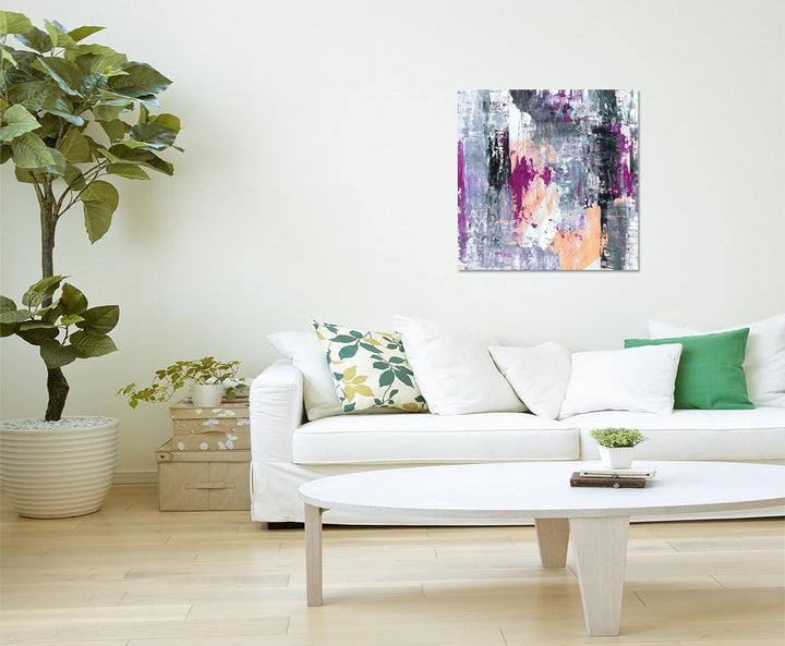 Paul Sinus Art Modernes Wandbild Abstrakt006_60x60cm Abstrakte Kunst Kunstdruck auf Leinwand Zeitlos