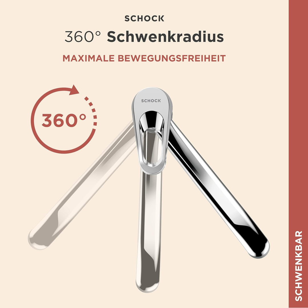SCHOCK® Küchenarmatur COSMO Chrom I Hochdruck Einhebelmischer mit Festauslauf I 360° schwenkbar I Ze