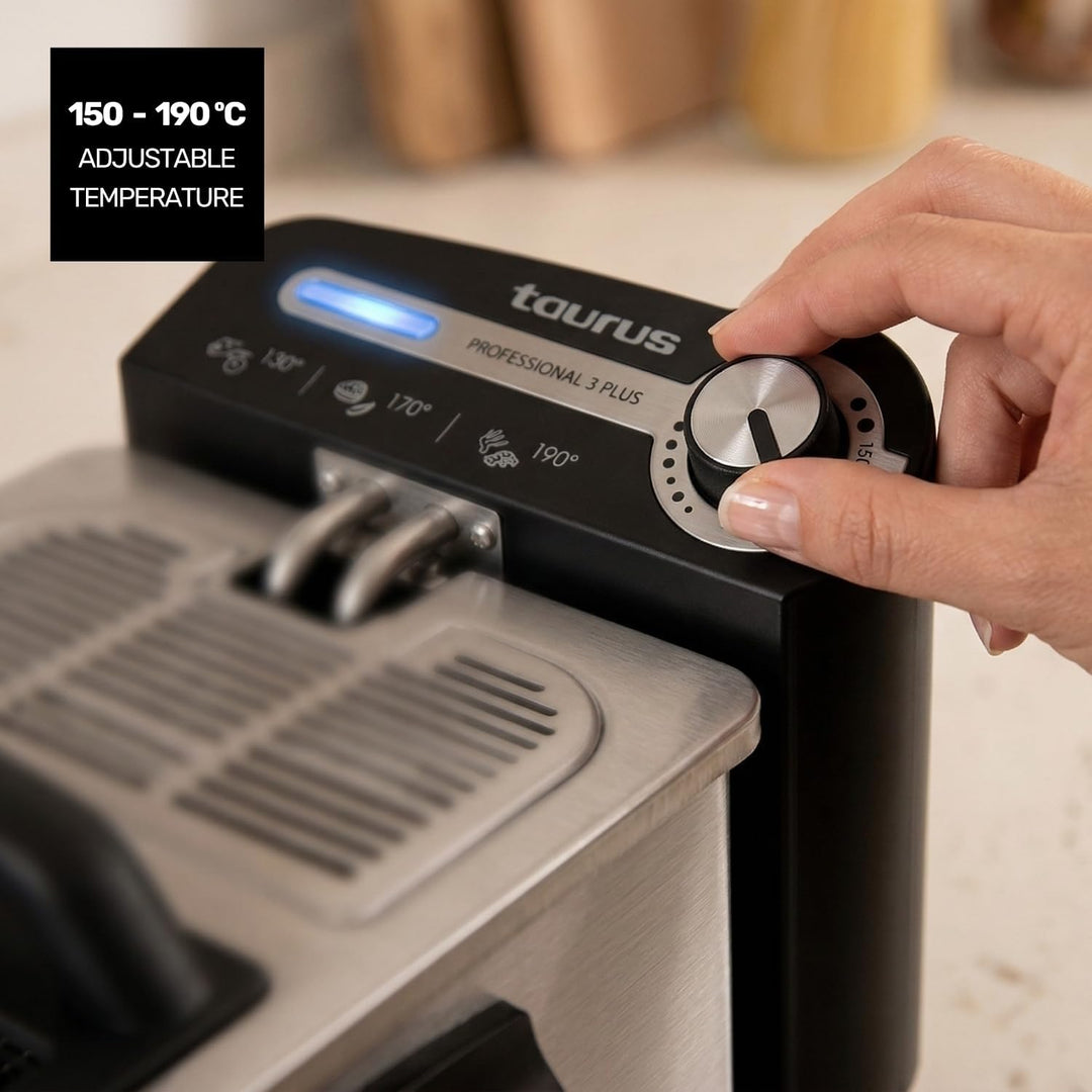Taurus - Profi-Fritteuse | Ölfilter | 3 l | 2100 W | Ölfritteuse | Gastro | Professionell | Öl 3L|Mi