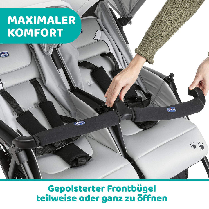 Chicco OHlalà Twin Geschwisterwagen von Geburt bis 15 kg,Kinderwagen für Zwillinge und Geschwister,V