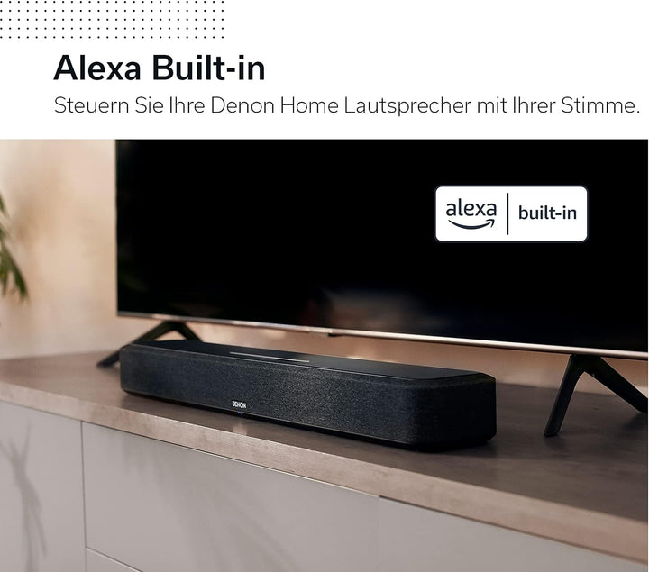 Denon Home Sound Bar 550 kompakte Heimkino Soundbar mit Dolby Atmos, DTS:X, Alexa Built-in, WLAN, Bl