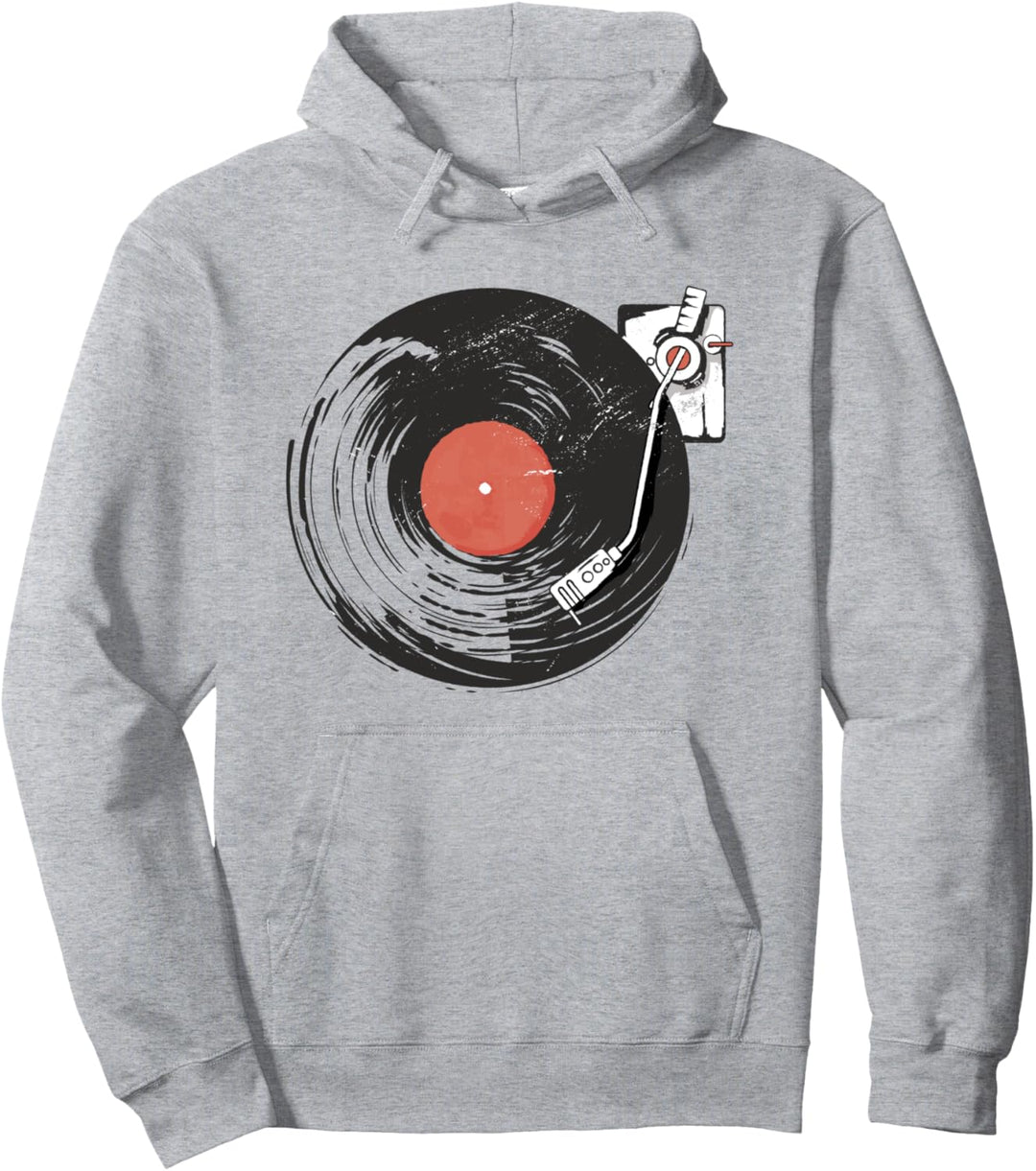Vinyl-Schallplatte spielt Musik Vintage Pullover Hoodie