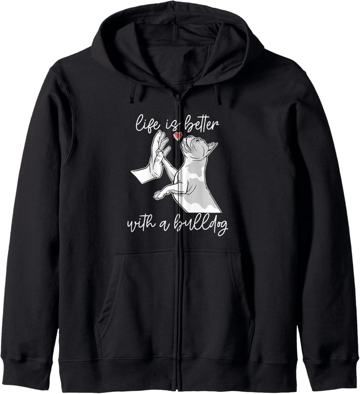 DAS LEBEN IST BESSER MIT EINER BULLDOGGE. Meme Kapuzenjacke