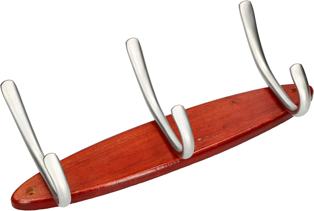 KOTARBAU® Holz-Garderobenhaken mit 3 Haken Kleiderhacken für Wandmontage Satin, 3 Haken