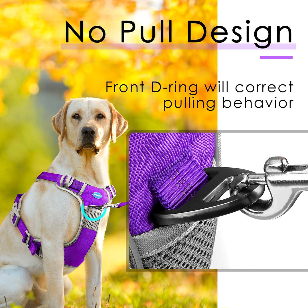 ThinkPet No-Pull Hundegeschirr, Atmungsaktiv Brustgeschirr für Kleine Mittlere Grosse Hunde, Einstel
