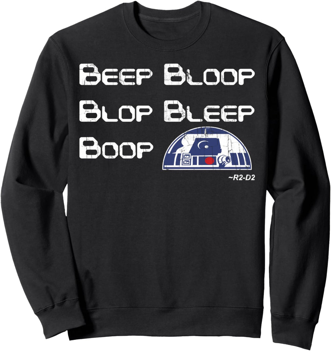 Star Wars R2-D2 Bleep Boop Language Text Sweatshirt