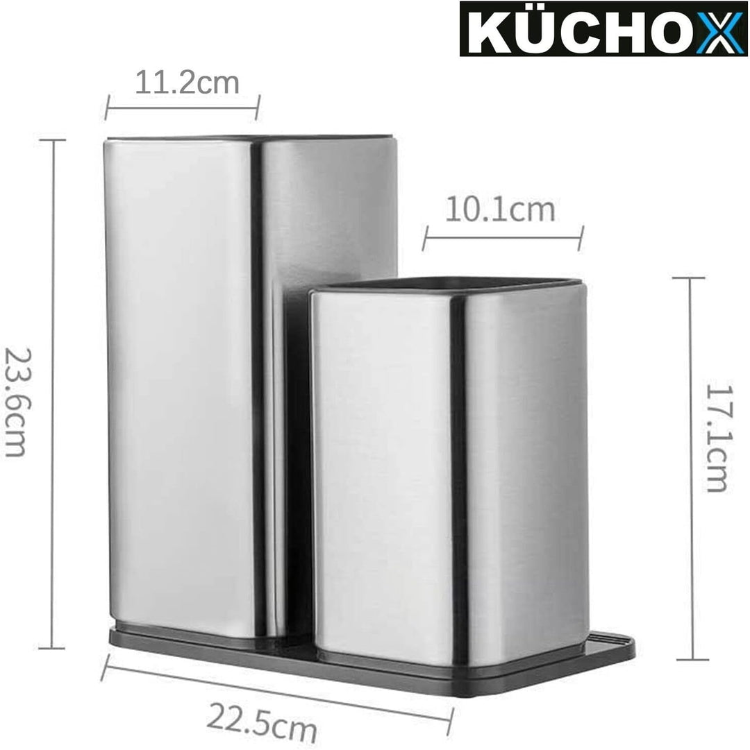 KÜCHOX 2in1 Edelstahl Messerblock Küchenmesser & Küchenhelfer