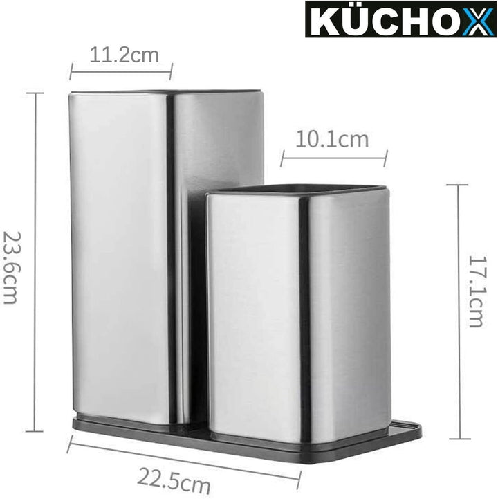 KÜCHOX 2in1 Edelstahl Messerblock Küchenmesser & Küchenhelfer