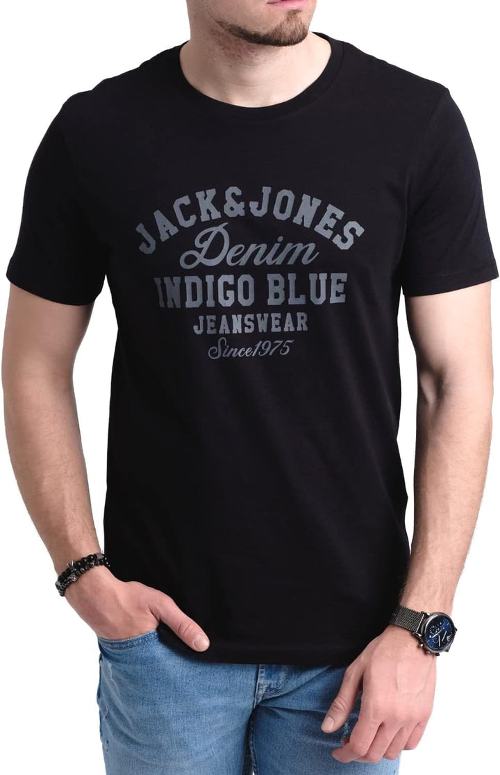 JACK & JONES Herren 5er-Set T-Shirts in verschiedenen Styles, Prints und Farben aus Baumwolle S Irin