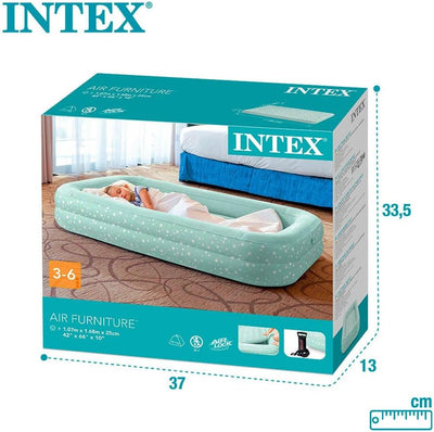 Intex, Kinderreisebett, aufblasbare Matratze, Luftbett mit Pumpe, Minzgrün, 3-6 Jahre