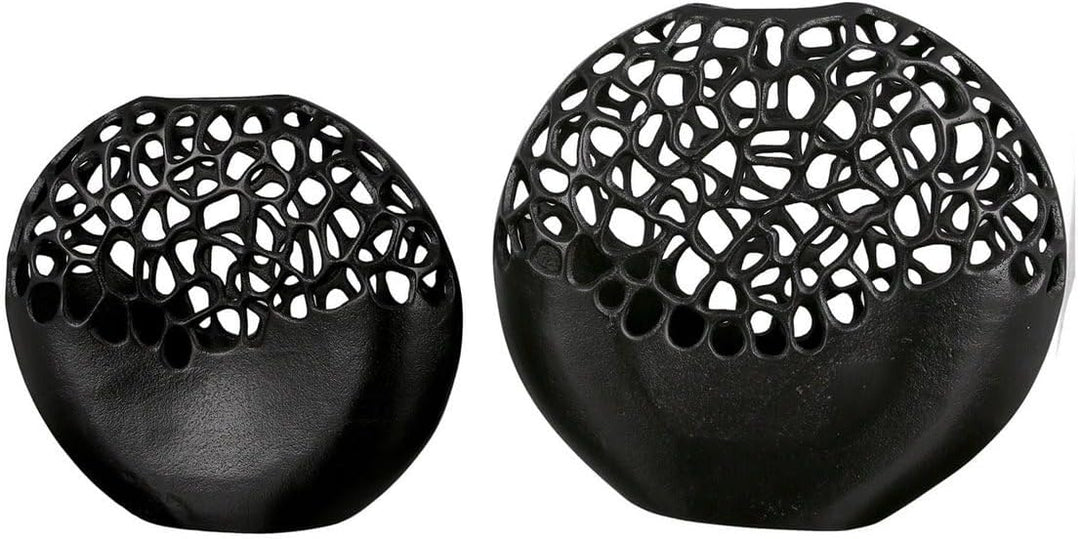 GILDE Vase Osaka schwarz H: 32 cm B: 34 cm T: 10cm 43490 Höhe 32 cm Schwarz, Höhe 32 cm Schwarz