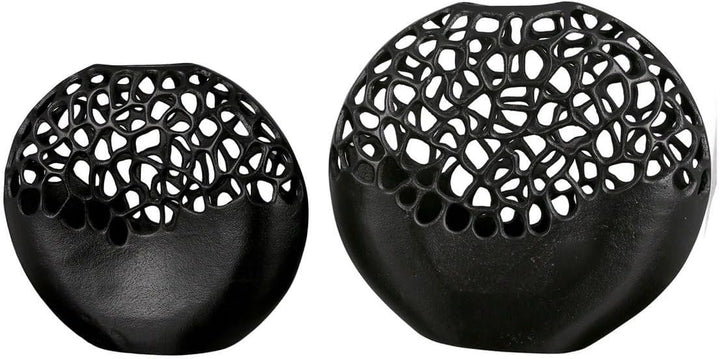 GILDE Vase Osaka schwarz H: 32 cm B: 34 cm T: 10cm 43490 Höhe 32 cm Schwarz, Höhe 32 cm Schwarz