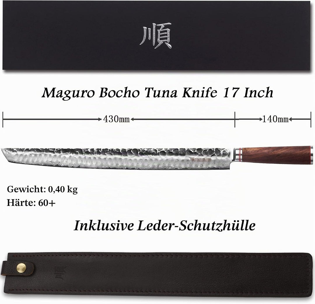 YOUSUNLONG Sakimaru Messer 430mm - Ultimate Yanagiba Sujihiki - Geeignet zum Schneiden von Grossen M