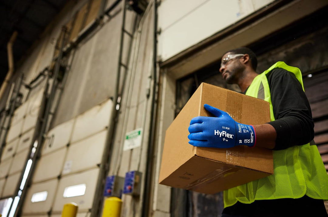 Ansell HyFlex 11-818 Arbeitshandschuhe, Industrie und Mechaniker-Handschuh, Verbesserter Griff- und