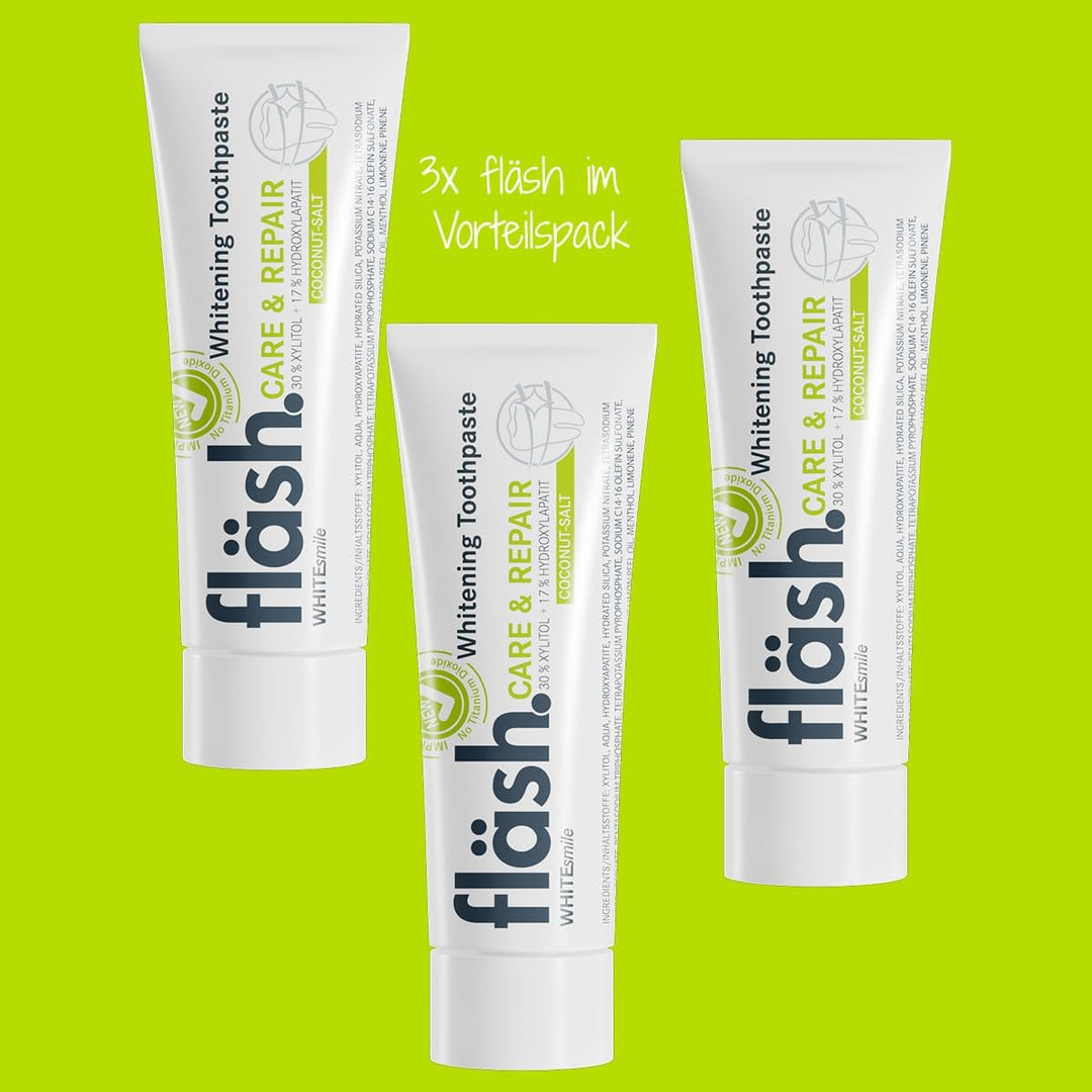 Kokos-Salz: Whitening Zahnpasta | Tägliche Pflege für weisse Zähne | 17% Hydroxylapatit | 30% Xylito