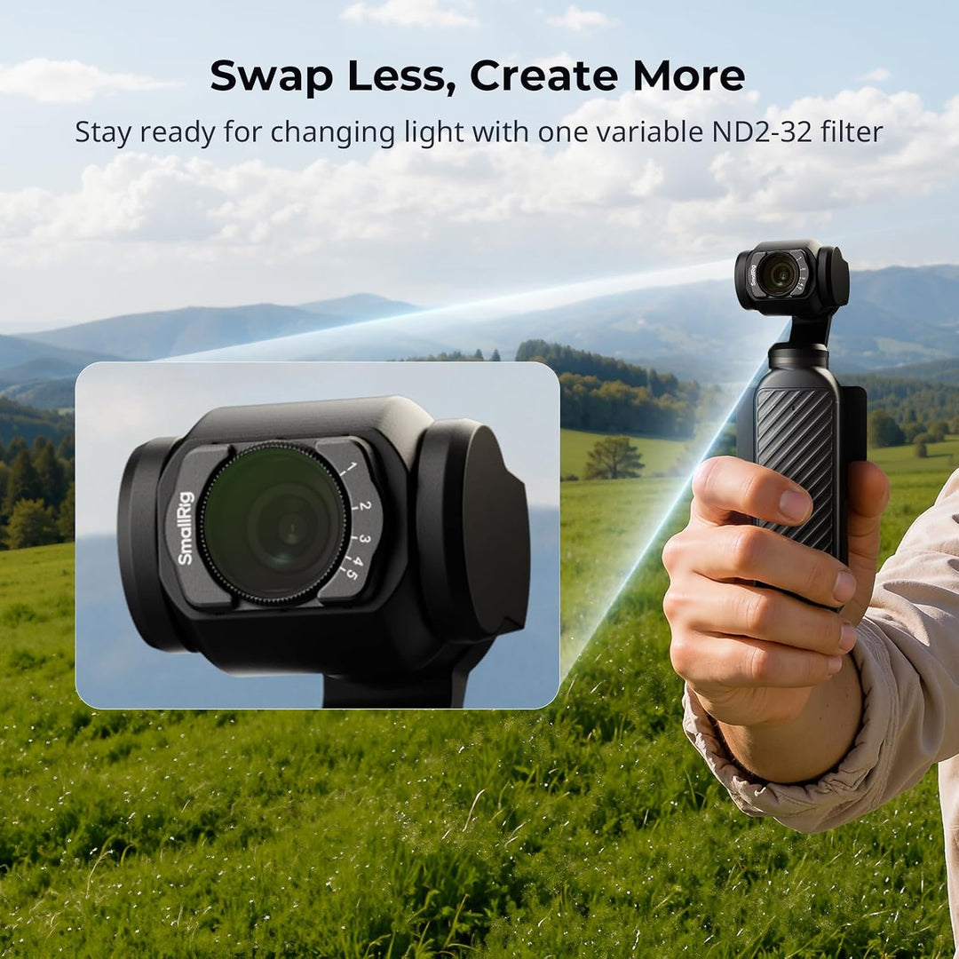 SMALLRIG Magnetischer, Verstellbarer ND2-ND32-Filter für DJI Osmo Pocket4 / Osmo Pocket 3, doppelsei