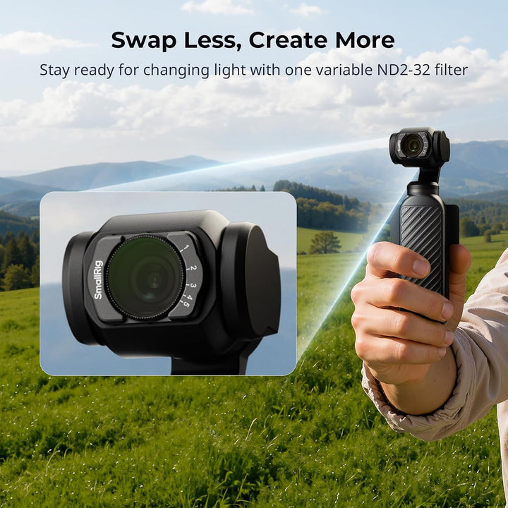 SMALLRIG Magnetischer, Verstellbarer ND2-ND32-Filter für DJI Osmo Pocket4 / Osmo Pocket 3, doppelsei