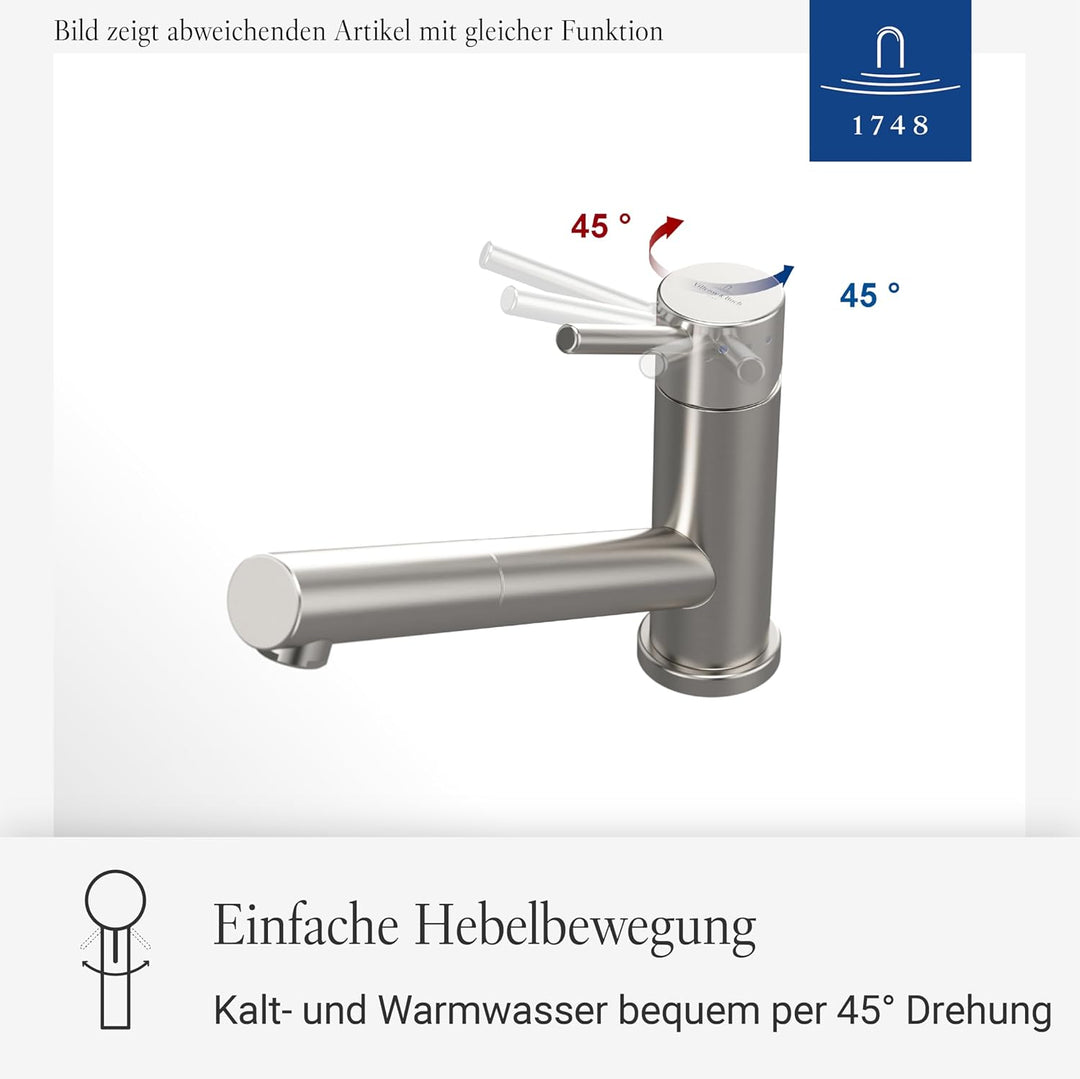 Villeroy &amp; Boch Como Shower | Hochdruck | Einhand-Küchenarmatur mit herausziehbarer Handbrause | Ant