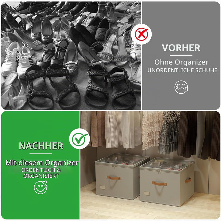 Vincona Schuhorganizer für Closet, Passt 16 Paare, grosse Schuhschrank Schuhbox mit Durchsichtigem D