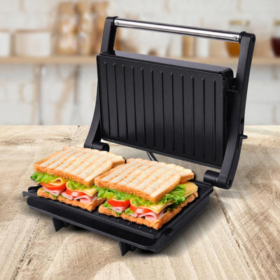 JOCCA - Panini Grill 2 Scheiben/Öffnung 180° / Antihaft/Leistung 1000 W/Sandwiches, Snacks, Fleisch/