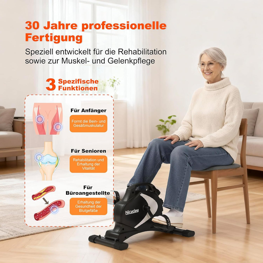 Niceday Pedaltrainer, Arm und Beintrainer Senioren, Beintrainer für Zuhause, Mini Heimtrainer, Homet