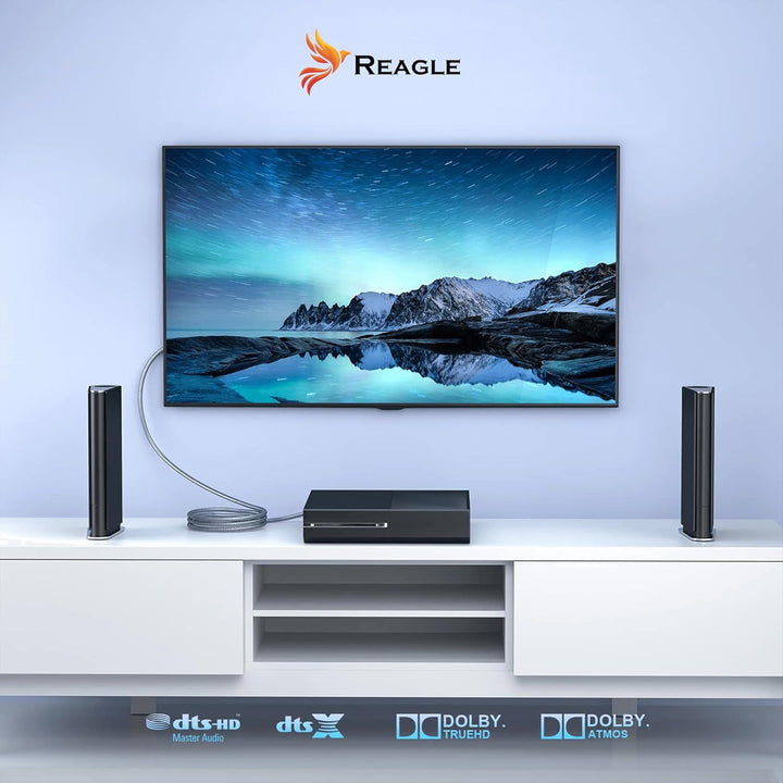 Reagle OPTISCHES KABEL TOSLINK HQ SPDIF digitales Audio Kabel Glasfaserkabel, Kabel für Soundbar, Fe