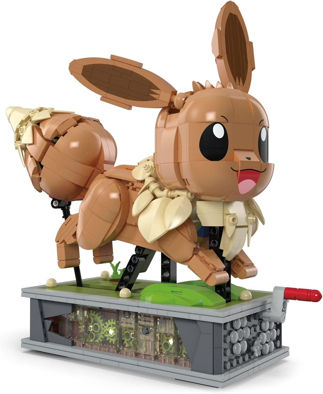 MEGA Pokémon Actionfigur-Bauset, bewegliches Evoli mit 1381 Teilen, zum Laufen an der Kurbel drehen,
