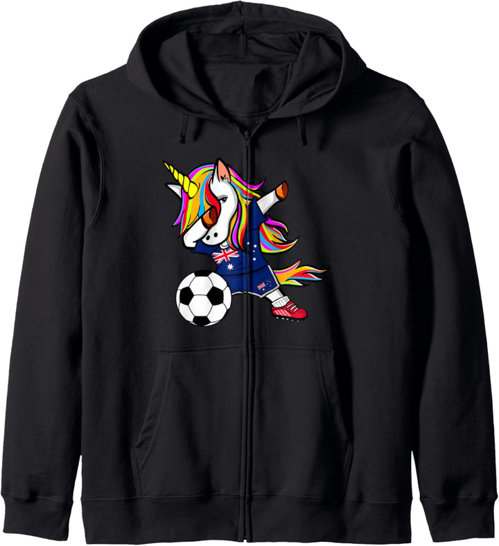Dabbing Einhorn Australia Fussball - Australische Flagge Kapuzenjacke