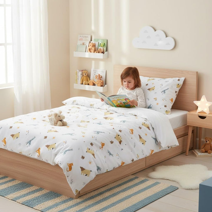 various Wendbare Babybettwäsche-Sets (60 x 120 cm), 100% Baumwolle, bestehend aus Bettbezug und Kiss