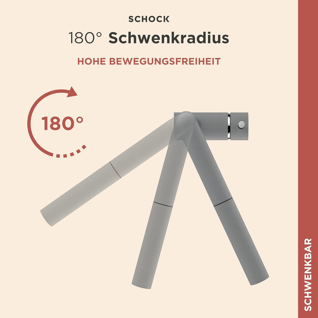 SCHOCK Küchenarmatur Epos Croma – Hochdruck Armatur mit ausziehbarer Schlauchbrause Schlauchbrause C