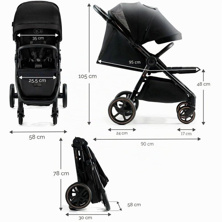 Kinderkraft MITZY Buggy bis 22 kg, Liegebuggy, Kinderwagen, Leicht, Schnell und Einfach Zusammenklap