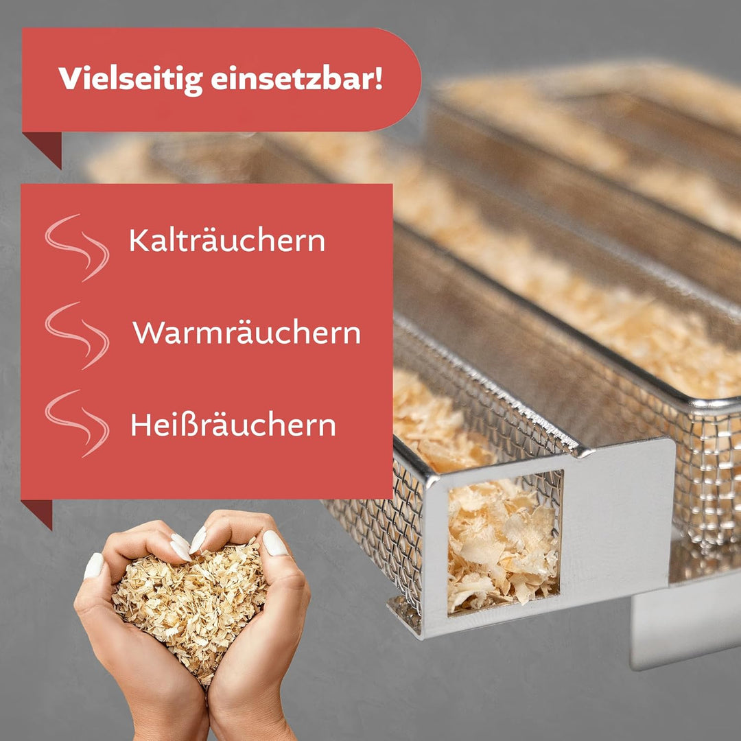 LEMODO Kaltrauchgenerator aus Edelstahl, Räucherschnecke für Räucherofen, Rauchgenerator mit 5 Stund