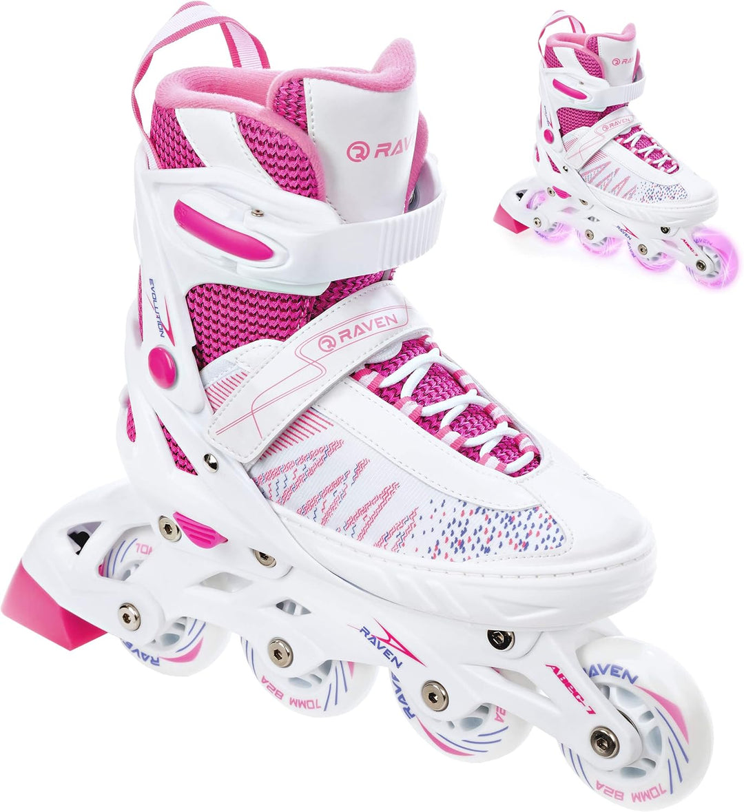 RAVEN 4in1 Inline Skates Triskates Rollschuhe Schlittschuhe Inliner für Kinder Mädchen verstellbar,