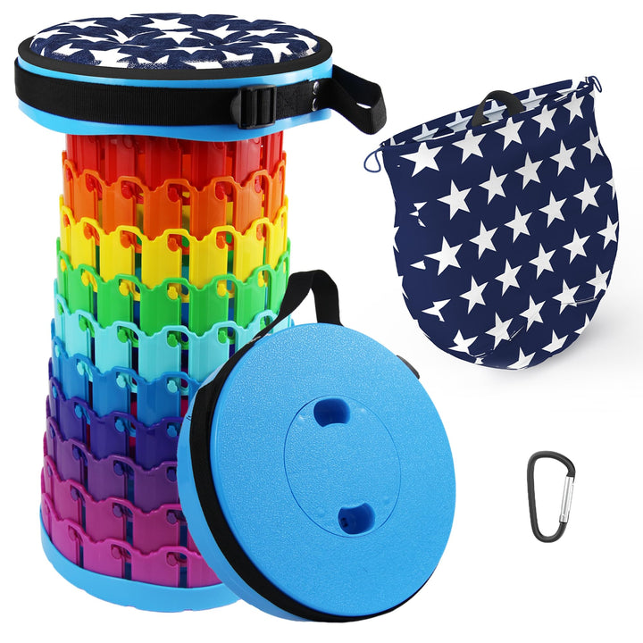 ALEVMOOM Tragbarer Klapphocker,Camping Hocker Teleskophocker,Klappbarer Hocker,Mini Leichte Campingh