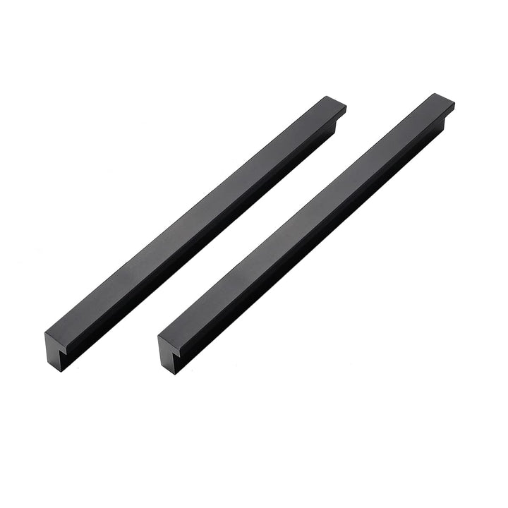 Qrity 2 Stück Schrankgriff Schwarz Aluminiumlegierung Möbelgriff Stangengriff Bohrlochabstand 288 mm