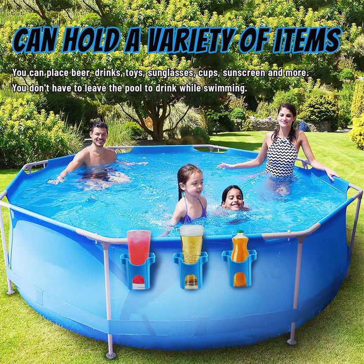FePen Getränkehalter Pool 4 Stück, Pool Getränkehalter Blau, Pool Becherhalter aus Kunststoff, Multi