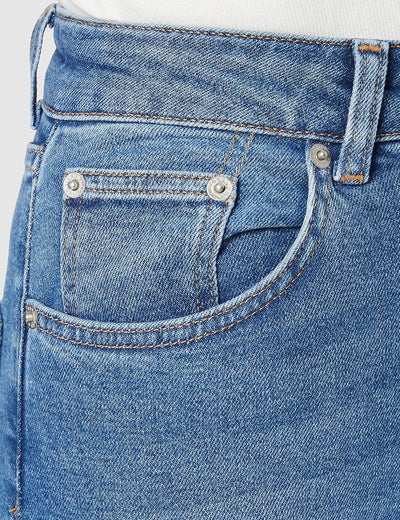 NA-KD Damen Comfort Mom Jeans 36 Mittelblau, 36 Mittelblau