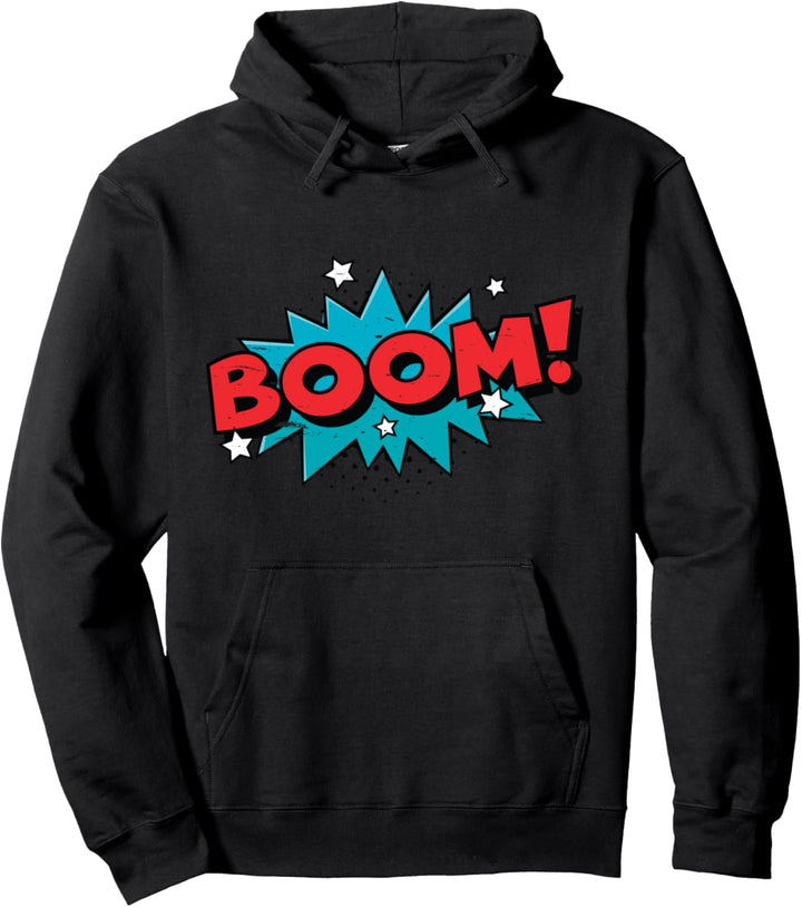 BOOM! Comic Book Cartoon Funny Pop Art Design - Vintage Pullover Hoodie