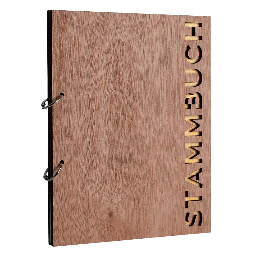 Hochzeitideal Stammbuch der Familie Familienstammbuch Holzcover inkl. Lasergravur (Serie Linea)