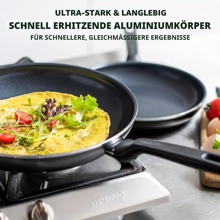 GreenPan Memphis Bratpfannen-Set (24 cm und 28 cm), gesunde keramische Antihaftbeschichtung, PFAS-fr