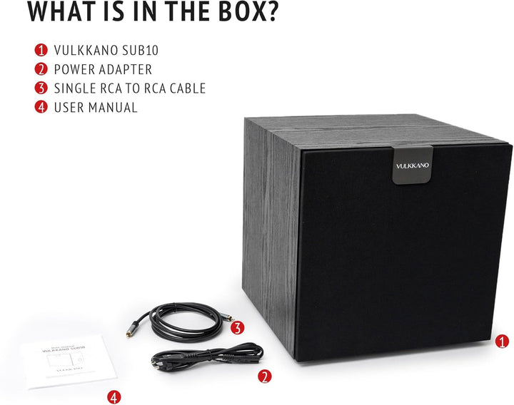 VULKKANO SUB10 Subwoofer Activ 10 Zoll, Frequenz: 40 Hz-200 Hz