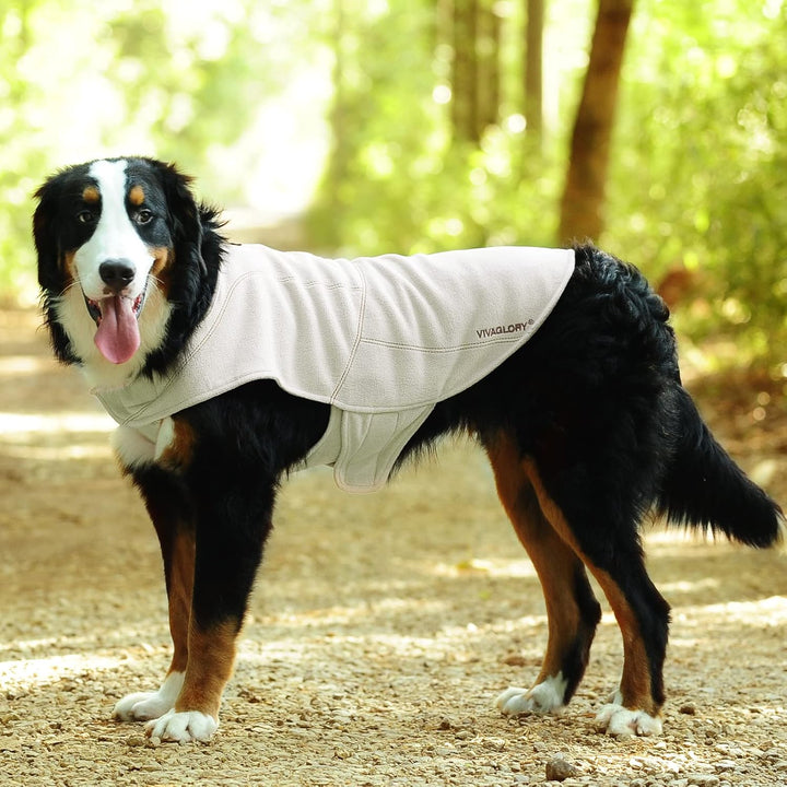 VIVAGLORY Hunde-Fleeceweste, Hundepullover für Kaltes Wetter für Grosse Hunde, Verstellbare Winterkl