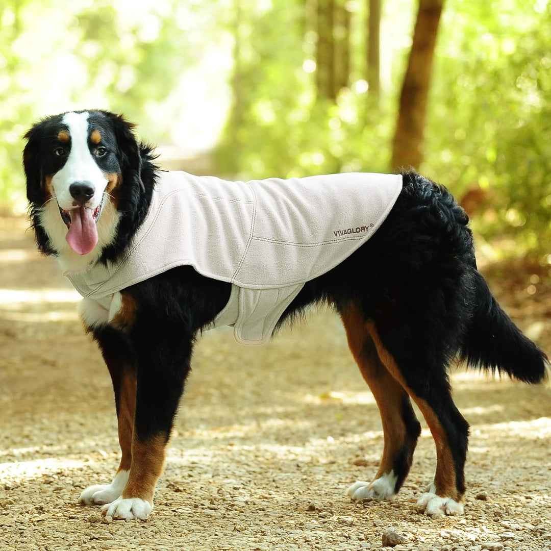 VIVAGLORY Hunde-Fleeceweste, Hundepullover für Kaltes Wetter für Grosse Hunde, Verstellbare Winterkl