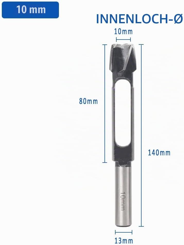 Tiefer Zapfenbohrer für Tischlerarbeiten Ø 8mm 10mm 12mm 14mm 15mm 16mm 18mm 19mm 20mm 25mm 30mm 35m