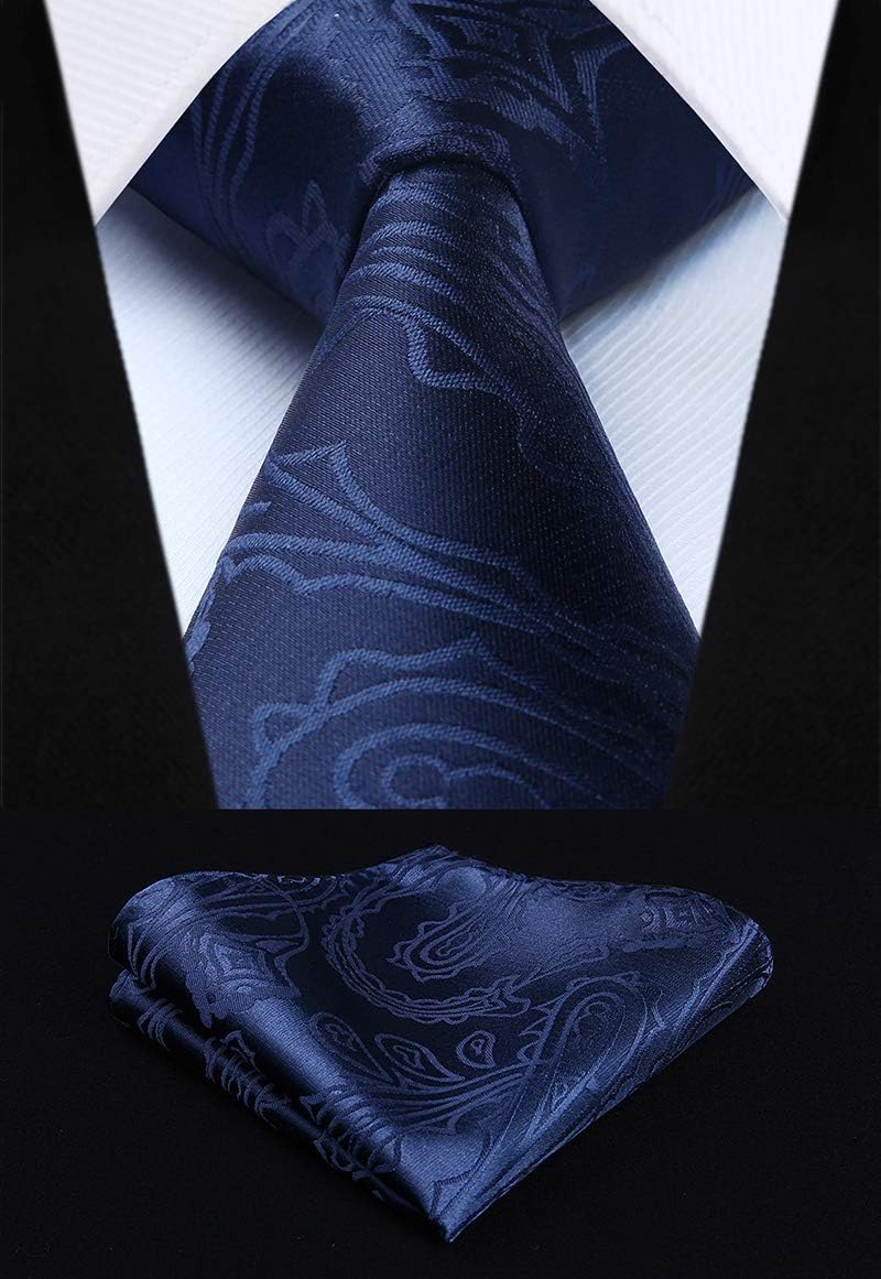 HISDERN Herren FLoral Hochzeit Weste Krawatte Einstecktuch Taschentuch Jacquard Weste Anzug Set XXL