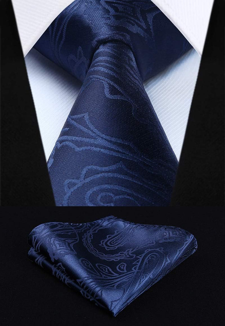 HISDERN Herren FLoral Hochzeit Weste Krawatte Einstecktuch Taschentuch Jacquard Weste Anzug Set XXL